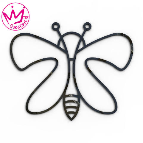 Akrilik Dekorasi/Hiasan Dinding Butterfly/Kupu-Kupu - Custom Ukuran Akrilik 2mm Laser Cutting Modern Queenous.id