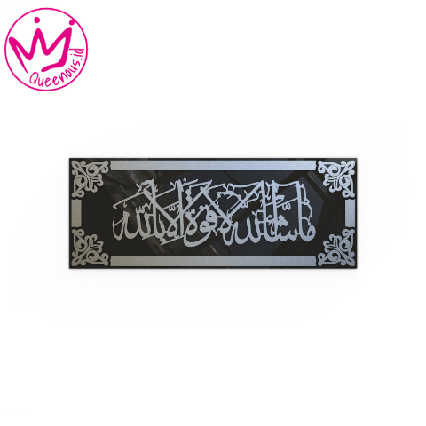 Kaligrafi Akrilik Mirror Timbul Kalimat "Masha Allah " Hiasan/Dekorasi Dinding Islami - Custom Ukuran Akrilik 2mm + Akrilik 2mm Laser Cutting Modern Queenous.id