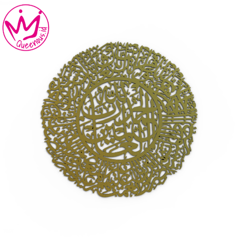 Kaligrafi Akrilik Surat Al - Fatihah Moled Bulat/Lingkaran Estetik Mewah - Custom Ukuran Medium Akrilik 2mm Laser Cutting Modern Queenous.id