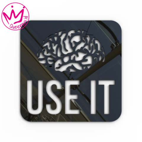 Akrilik Dekorasi/Hiasan Dinding Brain USE IT/USET IT Brain - Custom Ukuran Akrilik 2mm Laser Cutting Modern Queenous.id