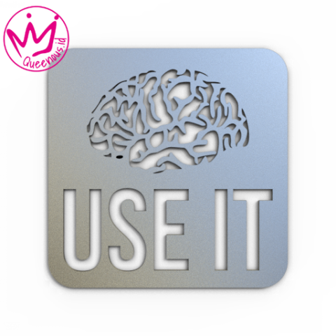 Akrilik Dekorasi/Hiasan Dinding Brain USE IT/USET IT Brain - Custom Ukuran Akrilik 2mm Laser Cutting Modern Queenous.id