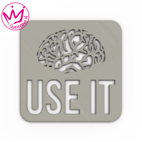 Akrilik Dekorasi/Hiasan Dinding Brain USE IT/USET IT Brain - Custom Ukuran Akrilik 2mm Laser Cutting Modern Queenous.id