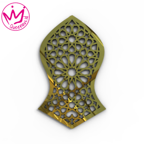 Akrilik Hiasan/Dekorasi Dinding Islami Terompah Nabi Muhammad - Custom Ukuran Medium Akrilik 2mm Laser Cutting Modern Queenous.id