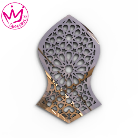 Akrilik Hiasan/Dekorasi Dinding Islami Terompah Nabi Muhammad - Custom Ukuran Besar Mewah Akrilik 2mm Laser Cutting Modern Queenous.id