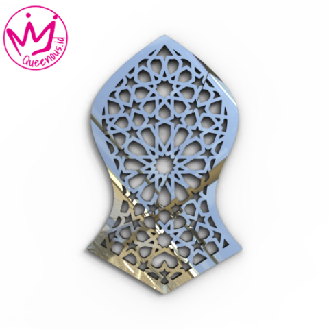 Akrilik Hiasan/Dekorasi Dinding Islami Terompah Nabi Muhammad - Custom Ukuran Besar Mewah Akrilik 2mm Laser Cutting Modern Queenous.id